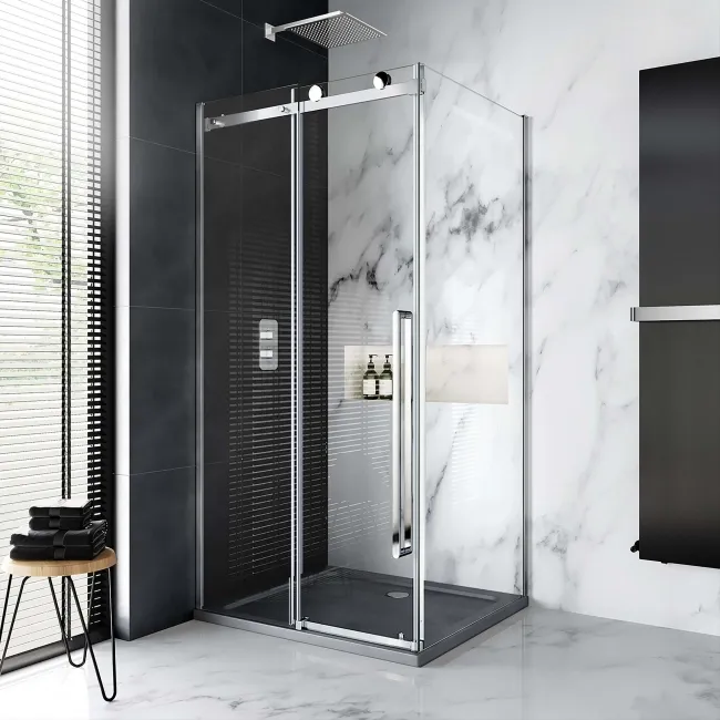 Oslo Premium Easy Clean 8mm Sliding Shower Enclosure 1000x800mm