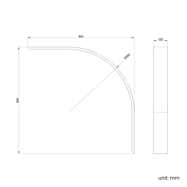 Cairo SMC Composite Leg Set and Plinths for Quadrant Trays