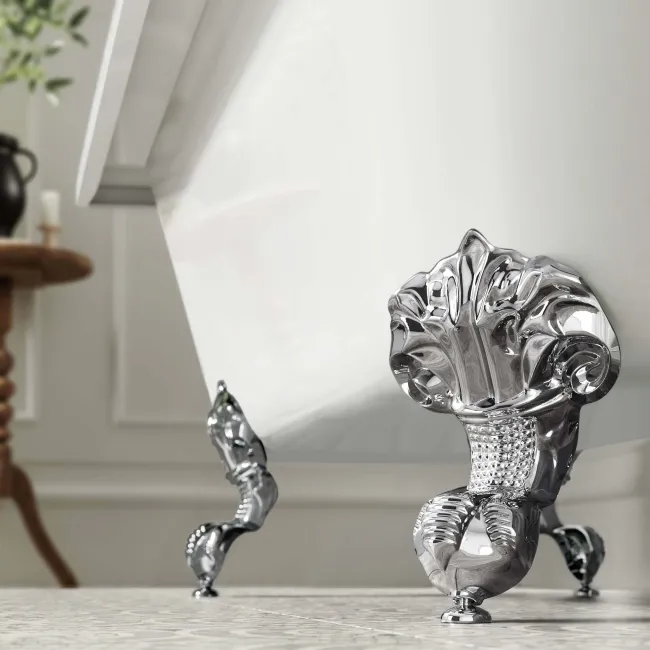 Abingdon 1700mm Single Ended Roll Top Bath - Chrome Ball Feet