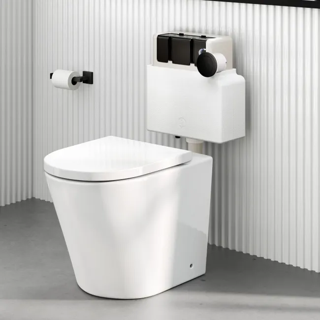 Arizona Pneumatic Concealed Cistern With Matt Black Round Push Button