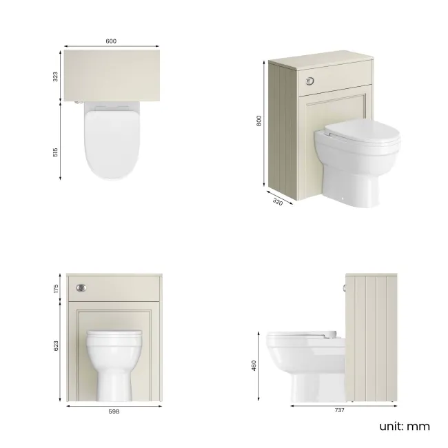 Traditional Chalk White Back To Wall Unit and Seattle Toilet