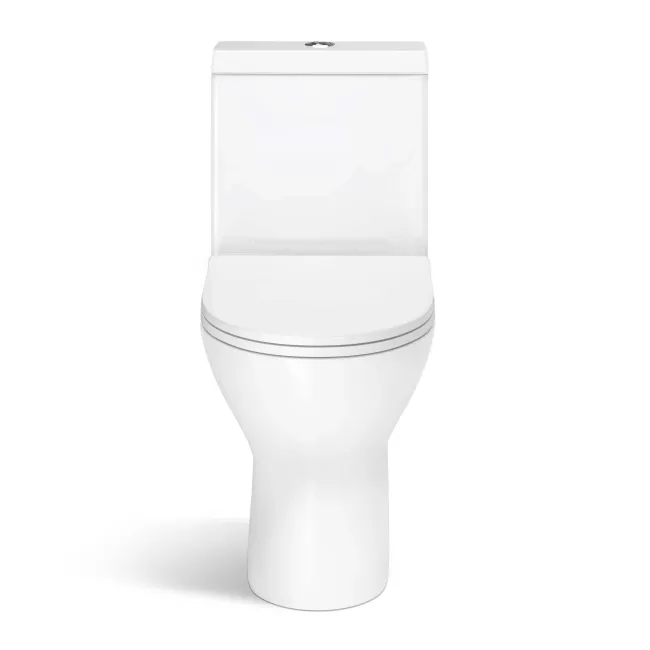 Orlando Rimless Fully Back to Wall Close Coupled Toilet With Soft Close Slim Seat
