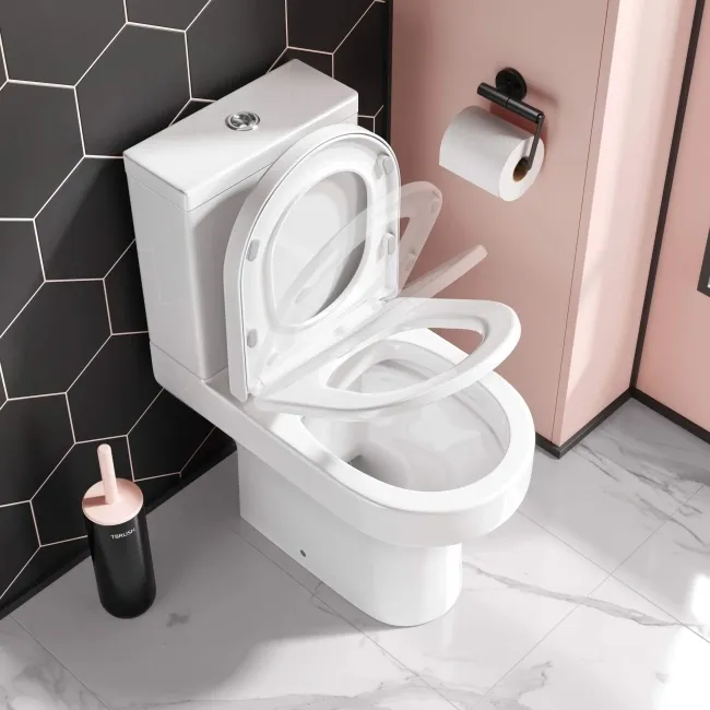 Denver Rimless Close Coupled Toilet & Pedestal Basin Set