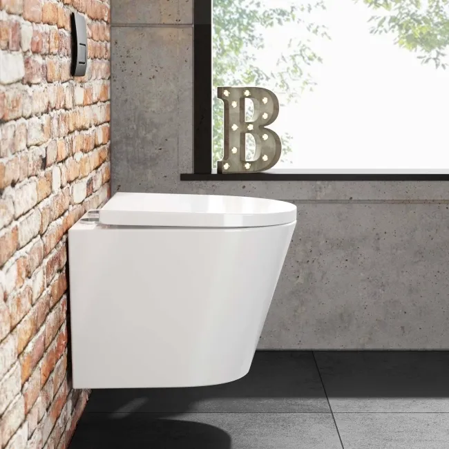 Boston Rimless Wall Hung Toilet With Premium Soft Close Seat