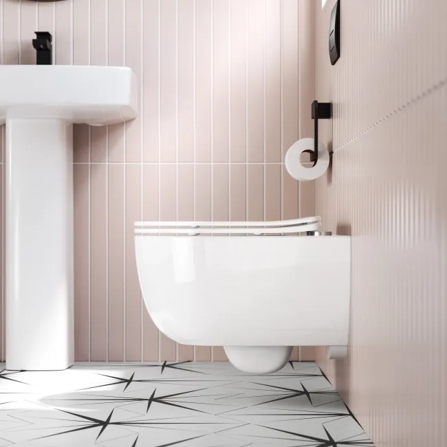 Tulsa Rimless Wall Hung Toilet With Premium Soft Close Slim Seat