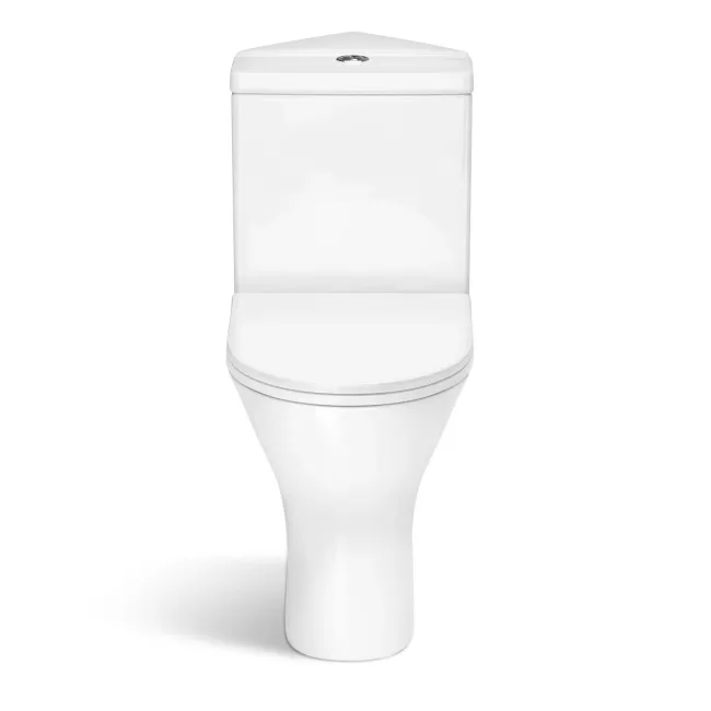 Orlando Close Coupled Corner Toilet With Soft Close Slim Seat
