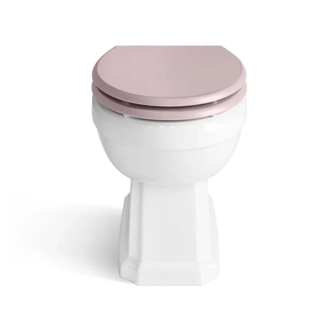 Hudson Traditional Back To Wall Toilet With Cashmere Pink Wooden Seat