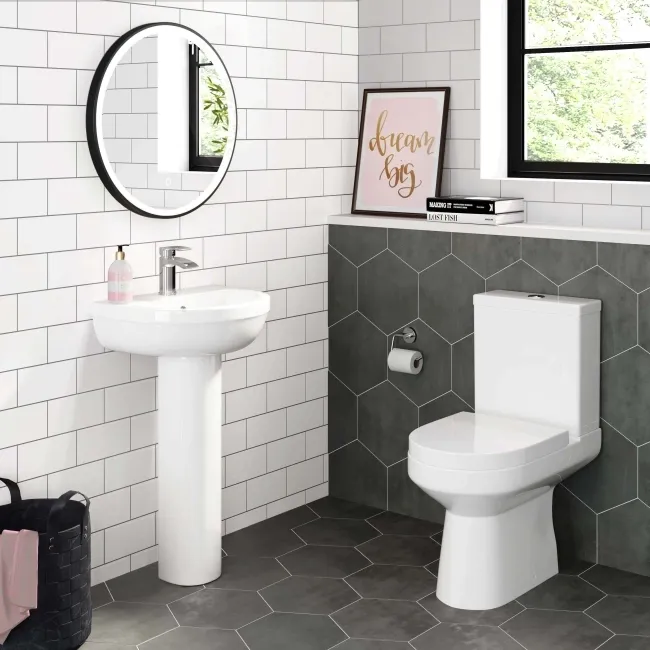 Denver Close Coupled Toilet & Pedestal Basin Set