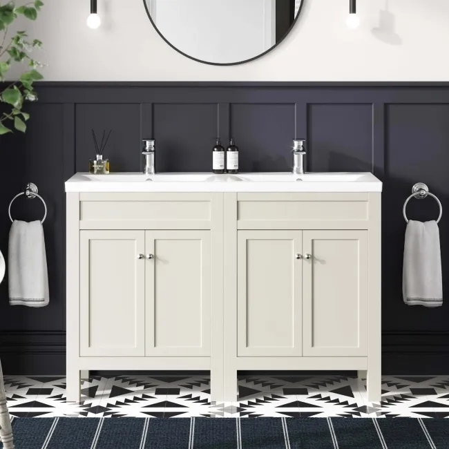 Bermuda Chalk White Double Basin Vanity 1200mm