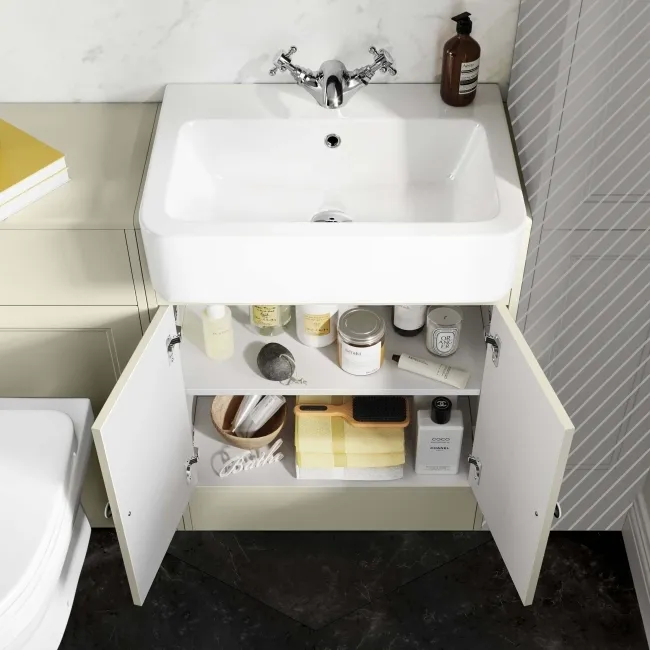 Monaco Chalk White Combination Vanity Basin And Seattle Toilet 1200mm