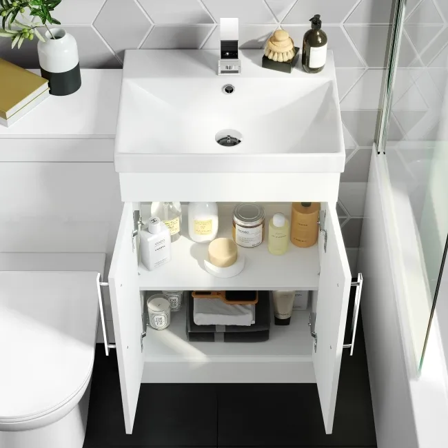 Avon Gloss White Combination Vanity Basin and Aruba Toilet 1000mm