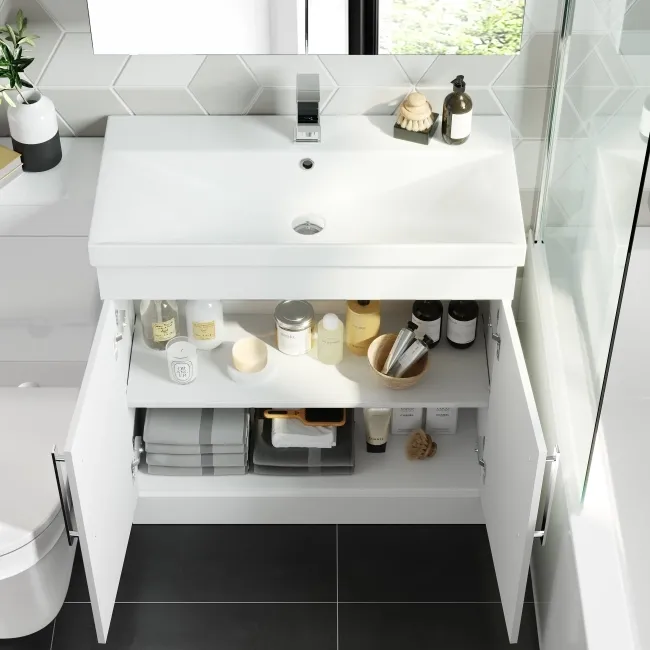 Avon Gloss White Combination Vanity Basin and Miami Toilet 1300mm