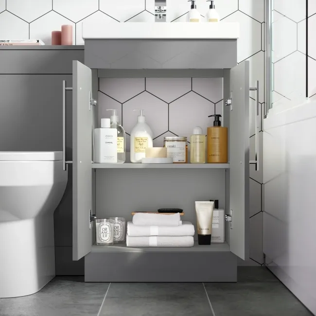 Avon Stone Grey Combination Vanity Basin and Miami Toilet 1000mm