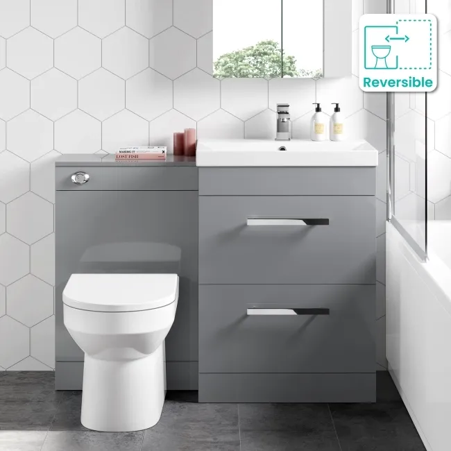 Avon Stone Grey Combination Basin Drawer and Miami Toilet 1100mm