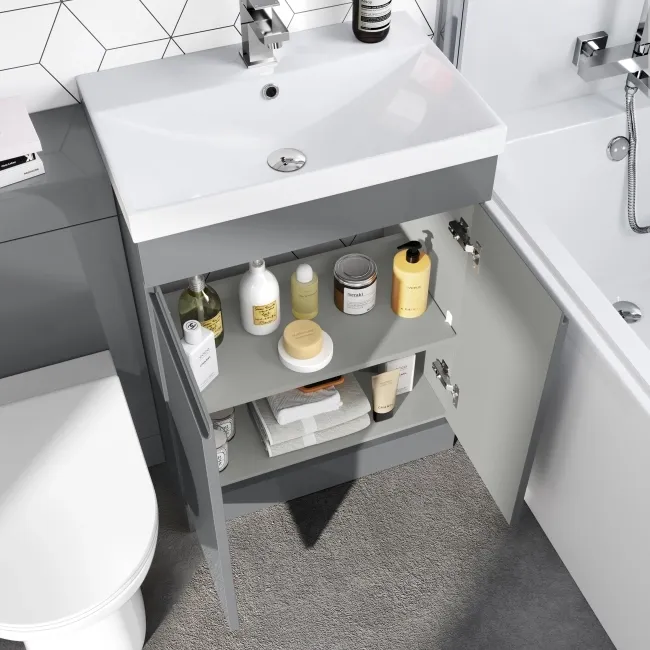Trent Stone Grey Combination Vanity Basin and Aruba Toilet 1100mm