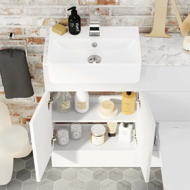 Harper Gloss White Combination Vanity Basin with Marble Top & Atlanta Toilet 1000mm
