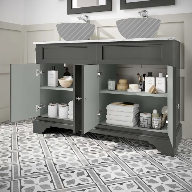 Lucia Graphite Grey Cabinet with Marble Top 1200mm - Excludes Counter Top Basins