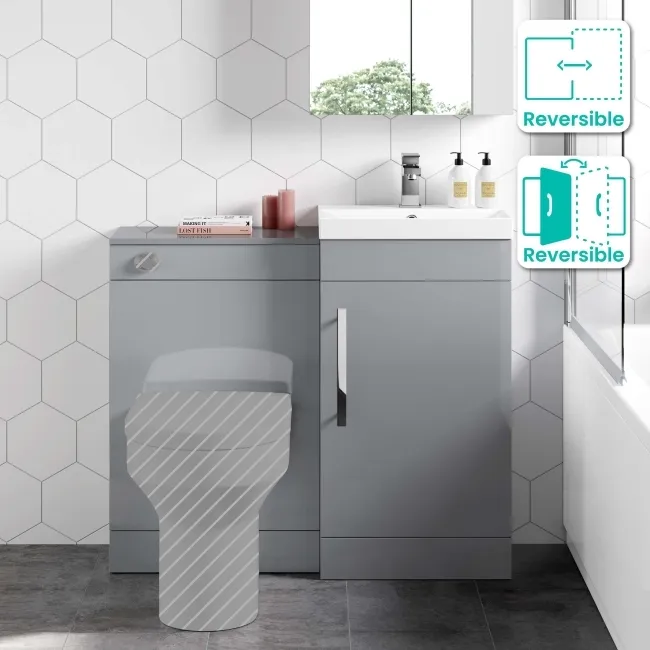 Avon Stone Grey Basin Vanity and Back To Wall Unit 950mm