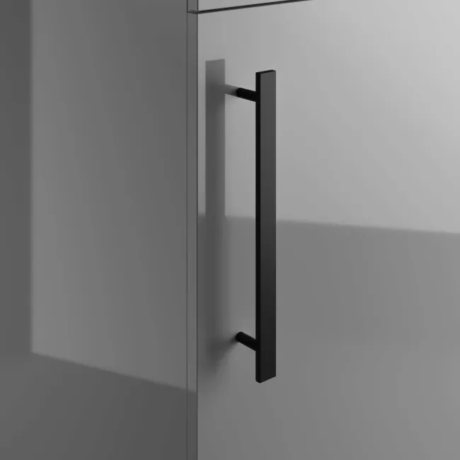 Avon Stone Grey Combination Vanity Basin and Aruba Toilet 950mm - Black Accents