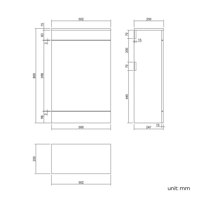 Avon Stone Grey Combination Basin Drawer and Aruba Toilet 1100mm - Black Accents