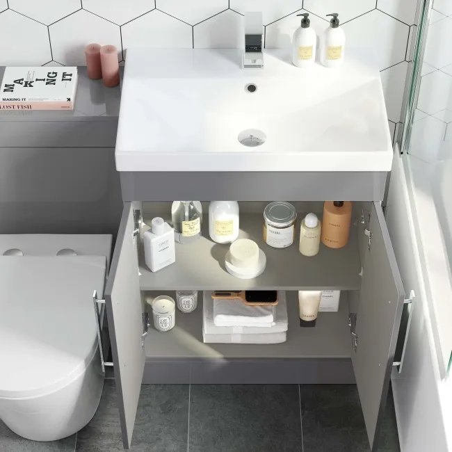 Avon Stone Grey Combination Vanity Basin and Boston Toilet 1100mm