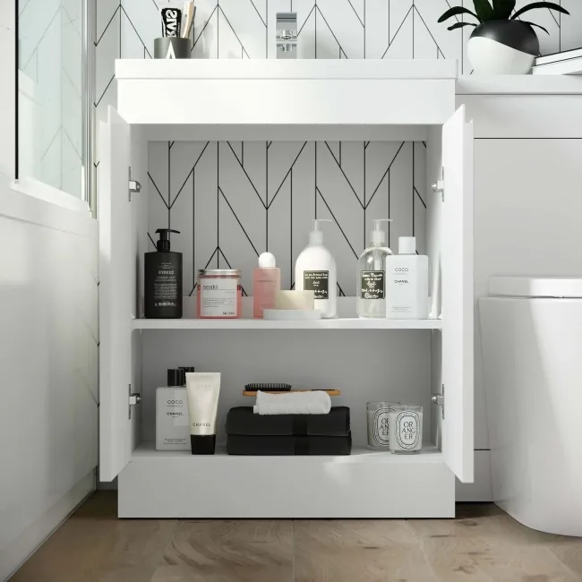 Trent Gloss White Combination Vanity Basin and Boston Toilet 1100mm - Left Handed