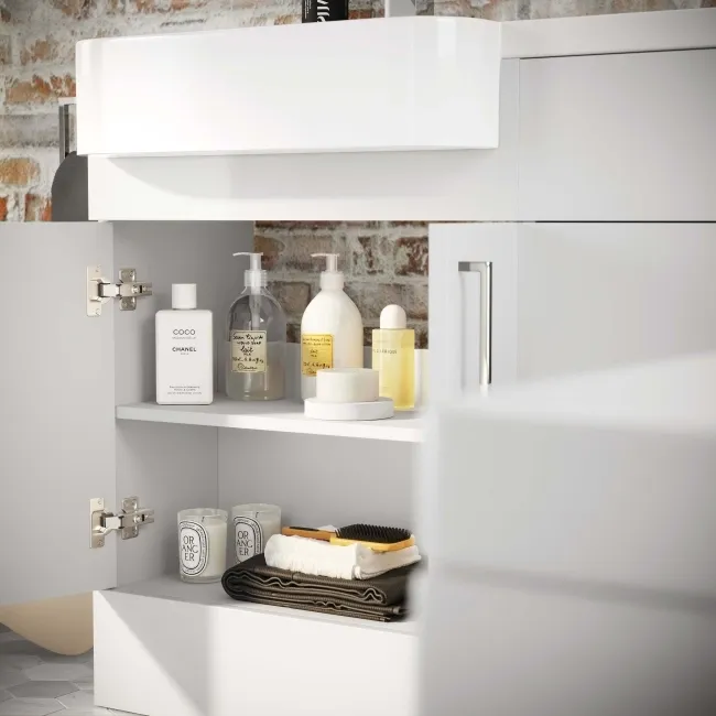 Harper Gloss White Combination Vanity Basin and Boston Toilet 1200mm - Left Handed