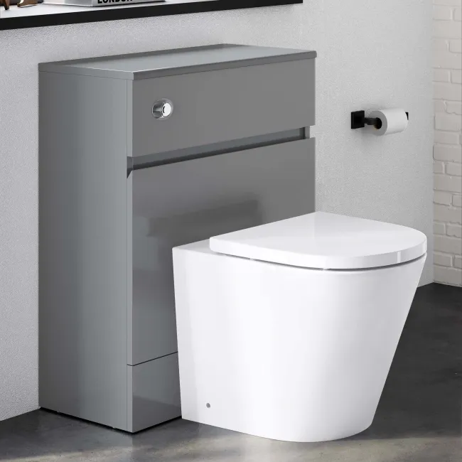 Foster Stone Grey Back To Wall Unit and Boston Toilet