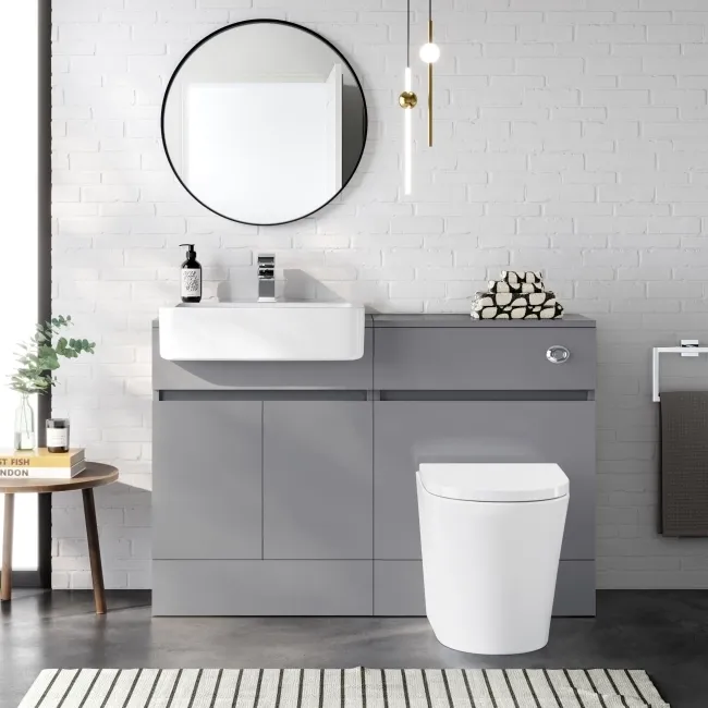 Foster Stone Grey Combination Vanity Basin and Boston Toilet 1200mm
