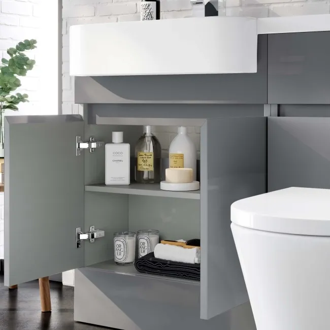 Foster Stone Grey Combination Vanity Basin and Boston Toilet 1200mm - Left Handed