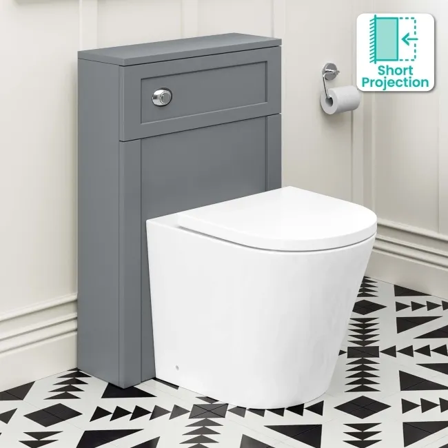 Bermuda Traditional Dove Grey Slimline Back To Wall Unit and Boston Toilet