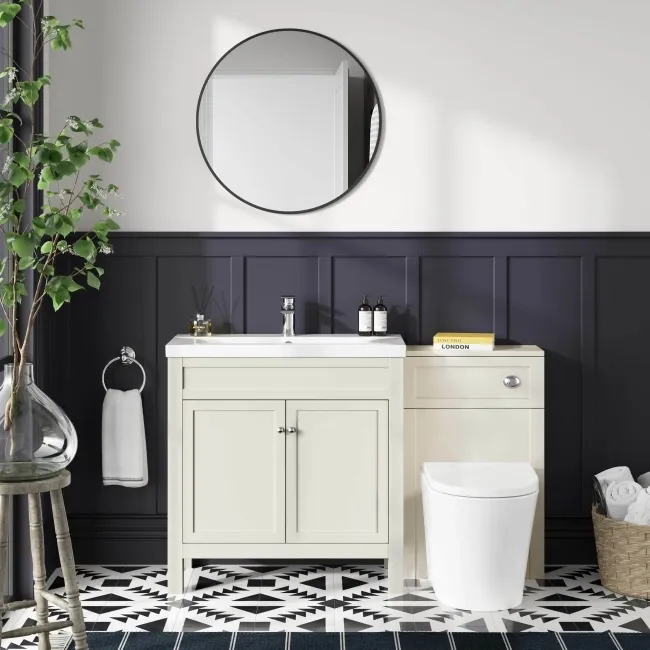 Bermuda Chalk White Combination Vanity Basin and Boston Toilet 1300mm