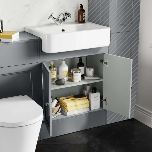 Monaco Dove Grey Combination Vanity Basin and Boston Toilet 1200mm