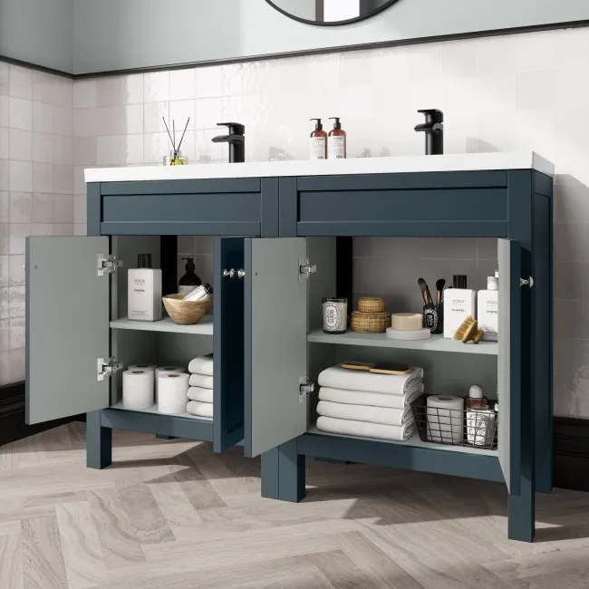 Bermuda Inky Blue Double Basin Vanity 1200mm