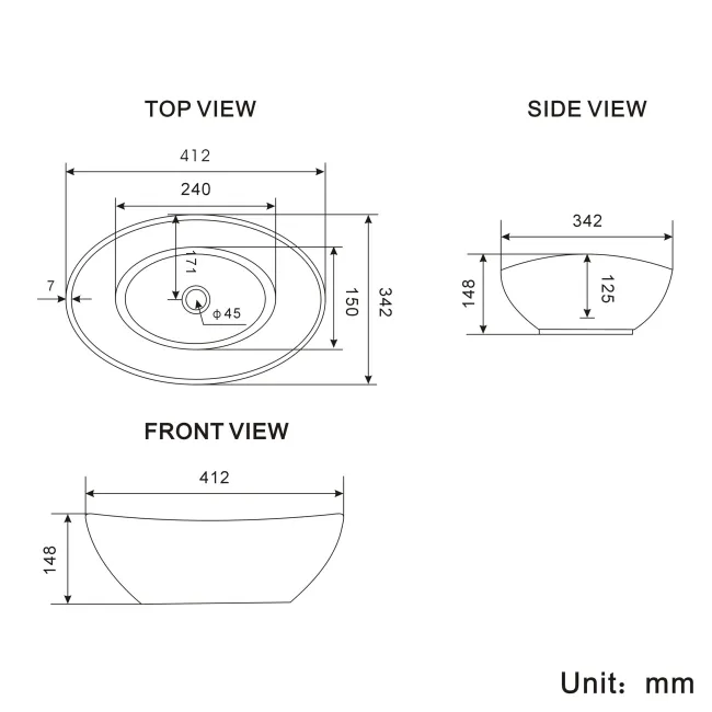 Elba Inky Blue Wall Hung Drawer Vanity with Marble Top & Oval Counter Top Basin 600mm - Black Accents