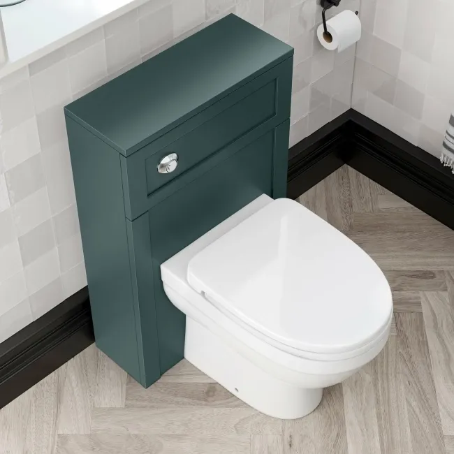 Bermuda Traditional Midnight Green Slimline Back To Wall Unit and Seattle Toilet