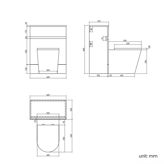 Foster Tungsten Grey Back To Wall Unit and Boston Toilet