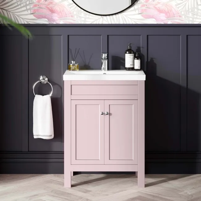 Bermuda Cashmere Pink Basin Vanity 600mm