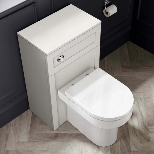 Capri Cotton White Combination Vanity Basin and Denver Toilet 1050mm - Chrome Handles