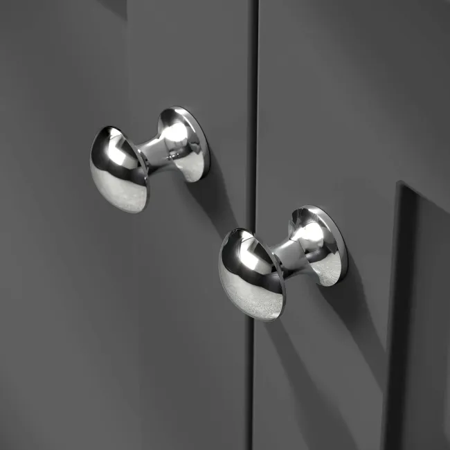 Capri Slate Grey Vanity with Semi Recessed Basin 550mm - Chrome Handles