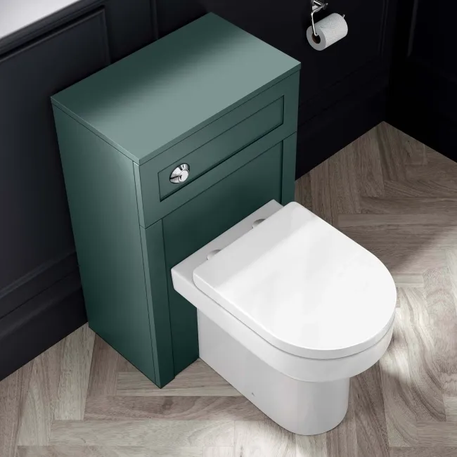 Capri Mystic Green Combination Vanity Basin and Denver Toilet 1050mm - Chrome Handles