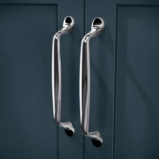 Milos Navy Blue Vanity with Troy Basin 800mm - Traditional Handles