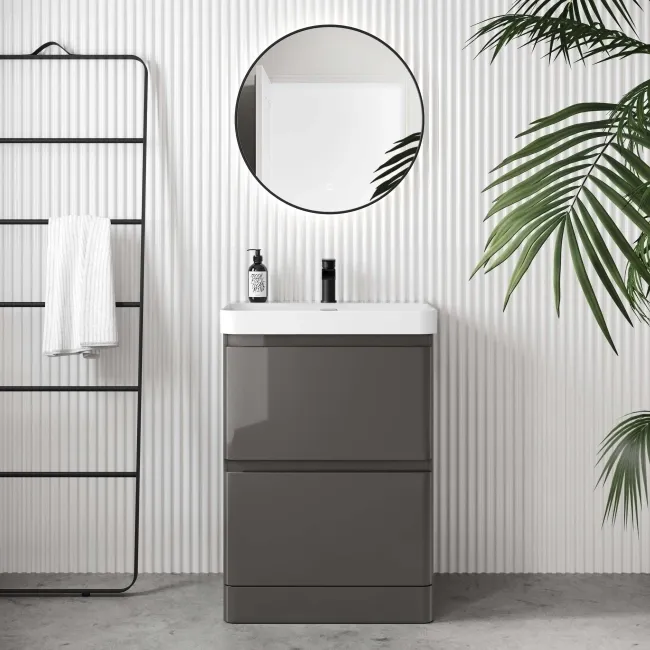 Corsica Tungsten Grey Basin Drawer Vanity 600mm