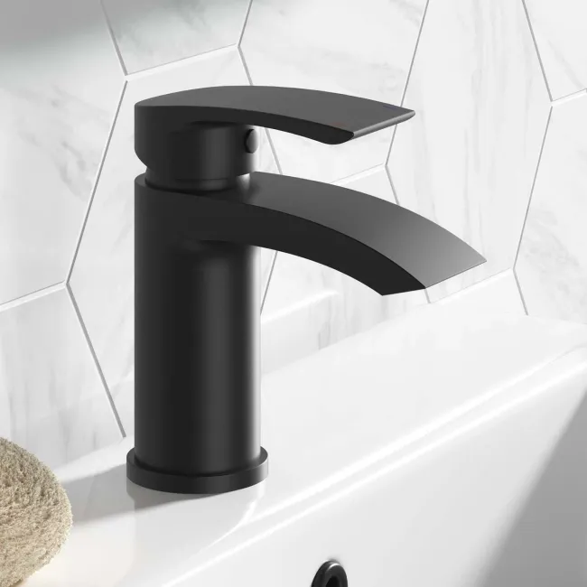 Severn Matt Black Basin & Bath Mixer Tap Set