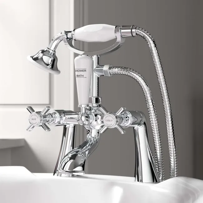 Nene Traditional Chrome Basin & Bath Mixer Tap Set