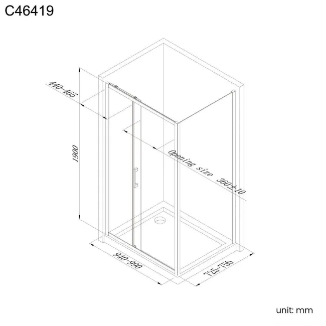 Hamburg Brushed Brass Easy Clean 8mm Sliding Shower Enclosure 1000x760mm - Easy Fix