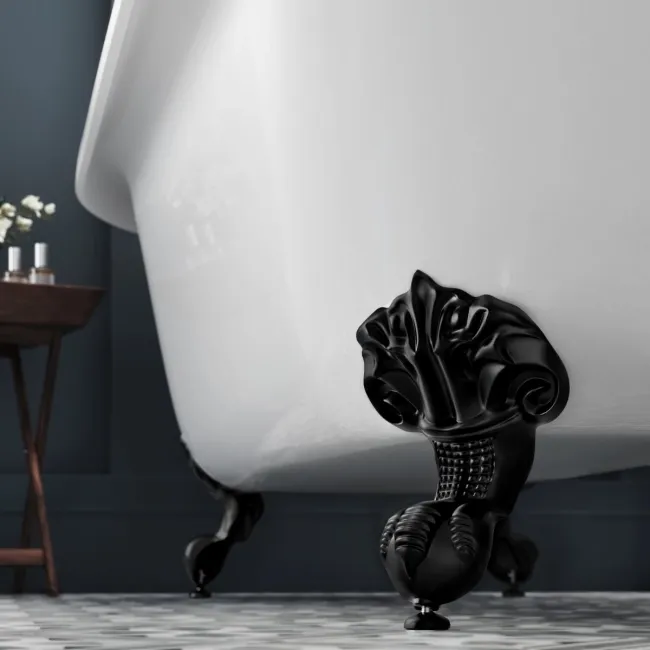 Grosvenor 1800mm Roll Top Bath - Black Ball Feet