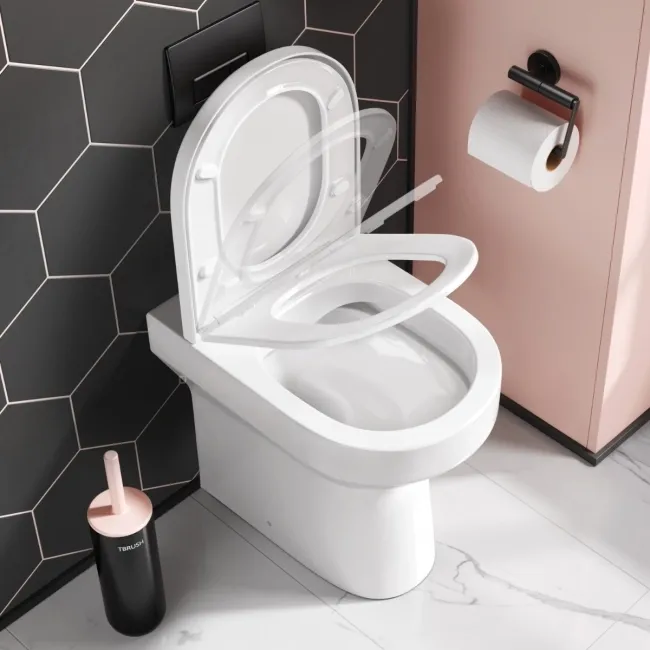 Denver Rimless Comfort Height Back To Wall Toilet With Premium Soft Close Seat