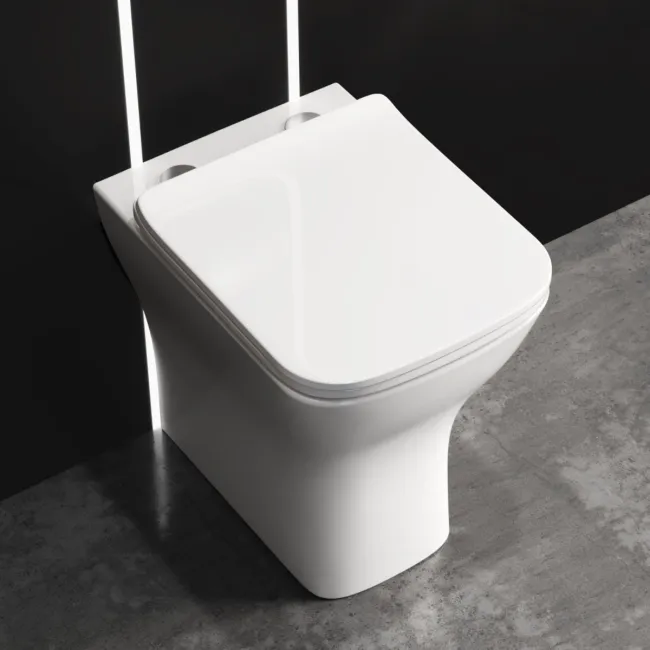 Atlanta Rimless Comfort Height Back To Wall Toilet With Premium Soft Close Slim Seat