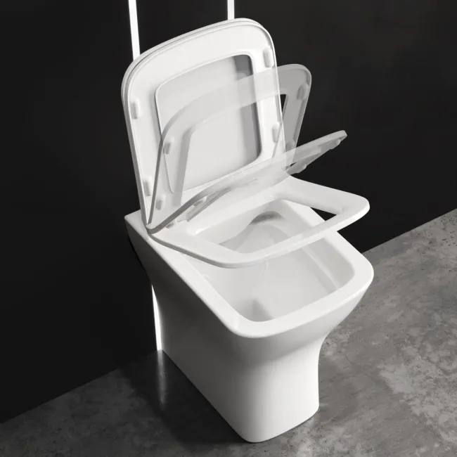 Atlanta Rimless Comfort Height Back To Wall Toilet With Premium Soft Close Slim Seat